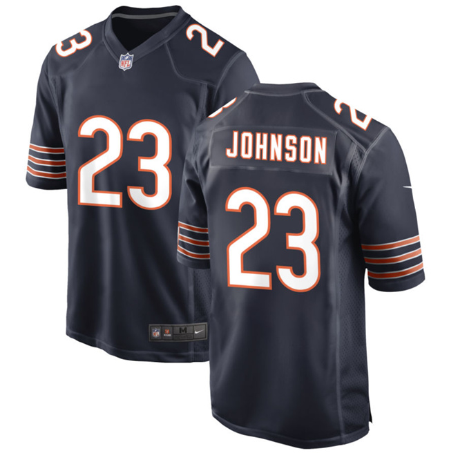 Men's Chicago Bears #23 Roschon Johnson Navy Football Stitched Game Jersey